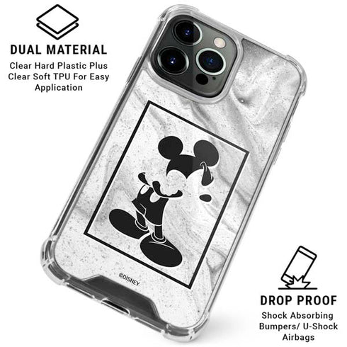 Disney Mickey Mouse Shape on Marble iPhone 16 Pro Clear Case